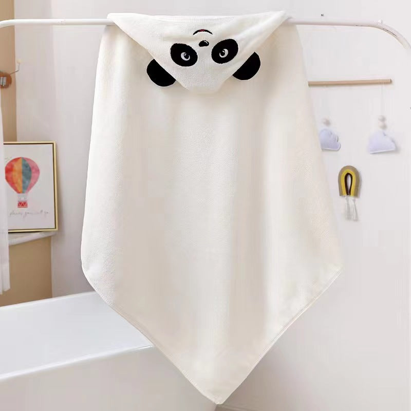 Soft Coral Fleece Hooded Towel for Babies and Kids
