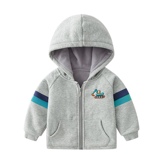 Children's Thickened Velvet Cartoon Embroidered Jacket