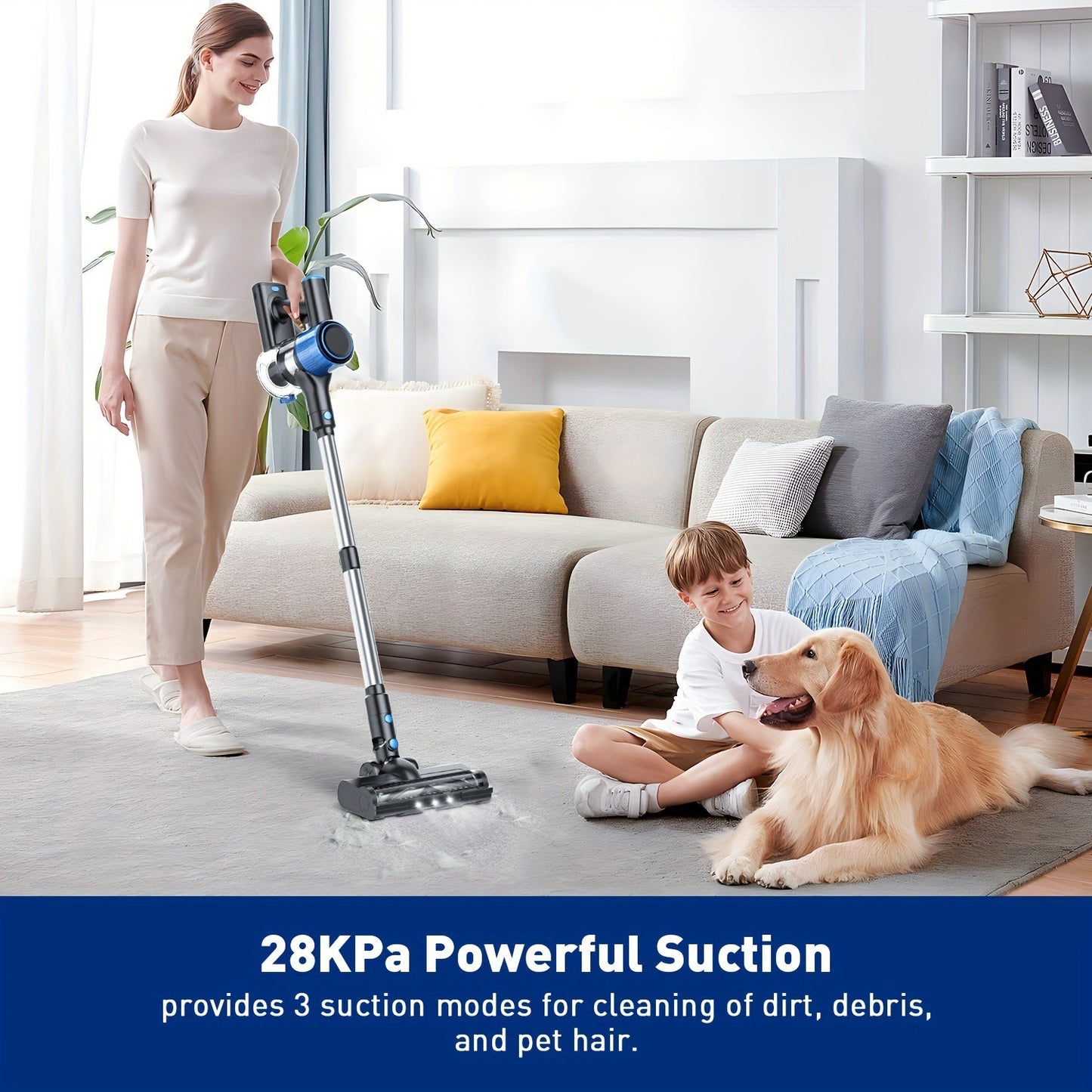 28Kpa Corded Vacuum Cleaner Stick 8-in-1